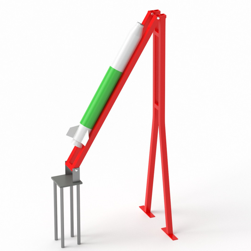 Qassam 1 Rocket with launcher Modèle 3D .c4d .max .obj .3ds .fbx .stl .blend 