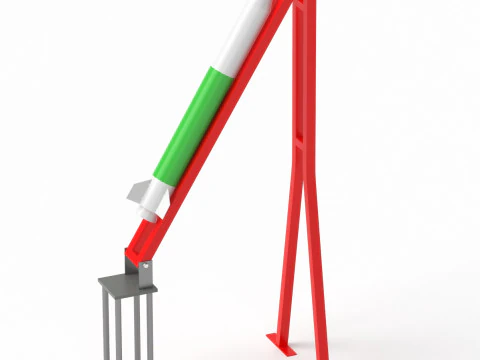 Qassam 1 火箭及发射器 3D 模型