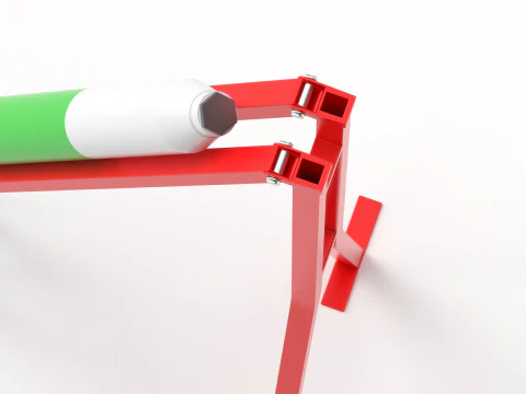 Qassam 1 Rocket with launcher 3D Model