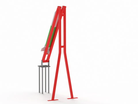Qassam 1 Rocket with launcher 3D Model