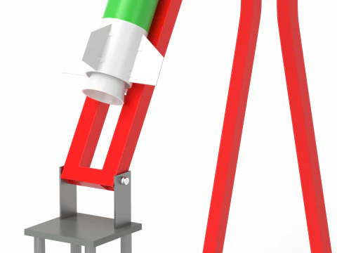 Qassam 1 Rocket with launcher 3D Model
