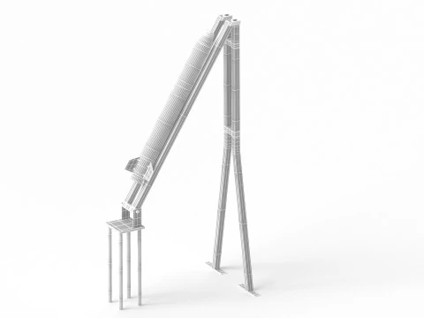 Qassam 1 Rocket with launcher 3D Model
