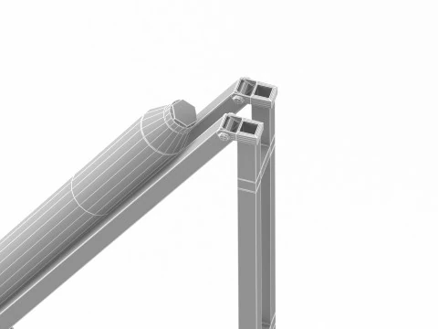 Qassam 1 Rocket with launcher 3D Model