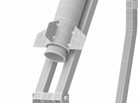 Qassam 1 Rocket with launcher 3D Model