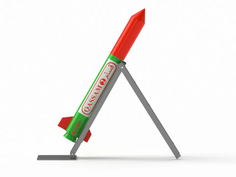 Qassam 2 Rocket with launcher 3D Model