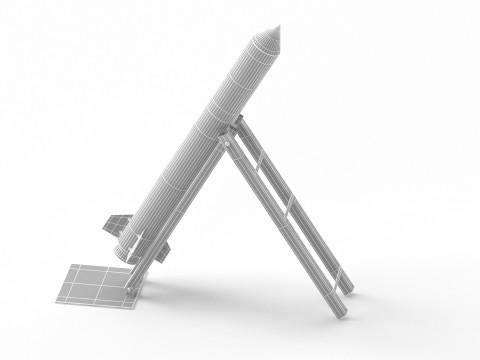 Qassam 2 Rocket with launcher 3D मॉडल