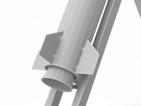 Qassam 2 Rocket with launcher 3D Model