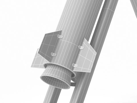 Qassam 2 Rocket with launcher 3D Model