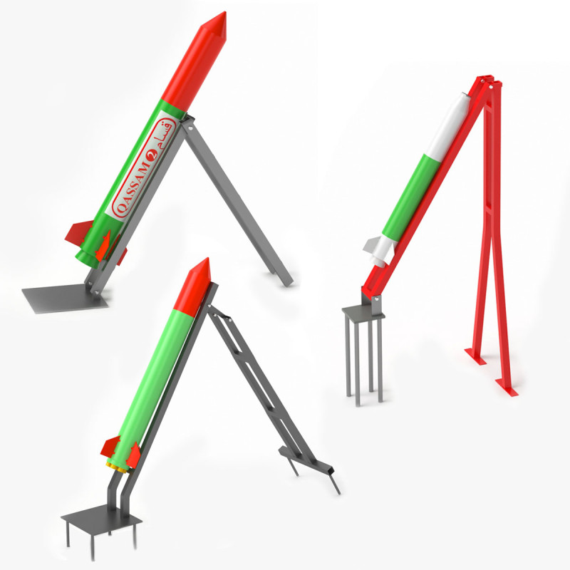 Qassam Rocket with launcher collection 3D Model .c4d .max .obj .3ds .fbx .stl .blend 