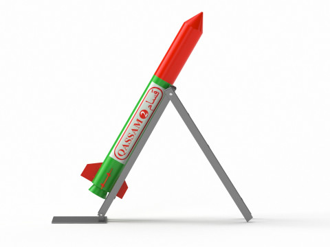 Qassam Rocket with launcher collection 3D Model