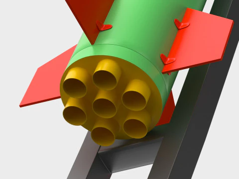 Qassam Rocket with launcher collection 3D Model