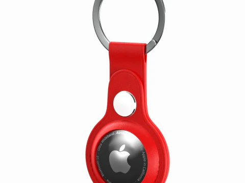 एप्पल एयरटैग लेदर की रिंग लाल 3D मॉडल