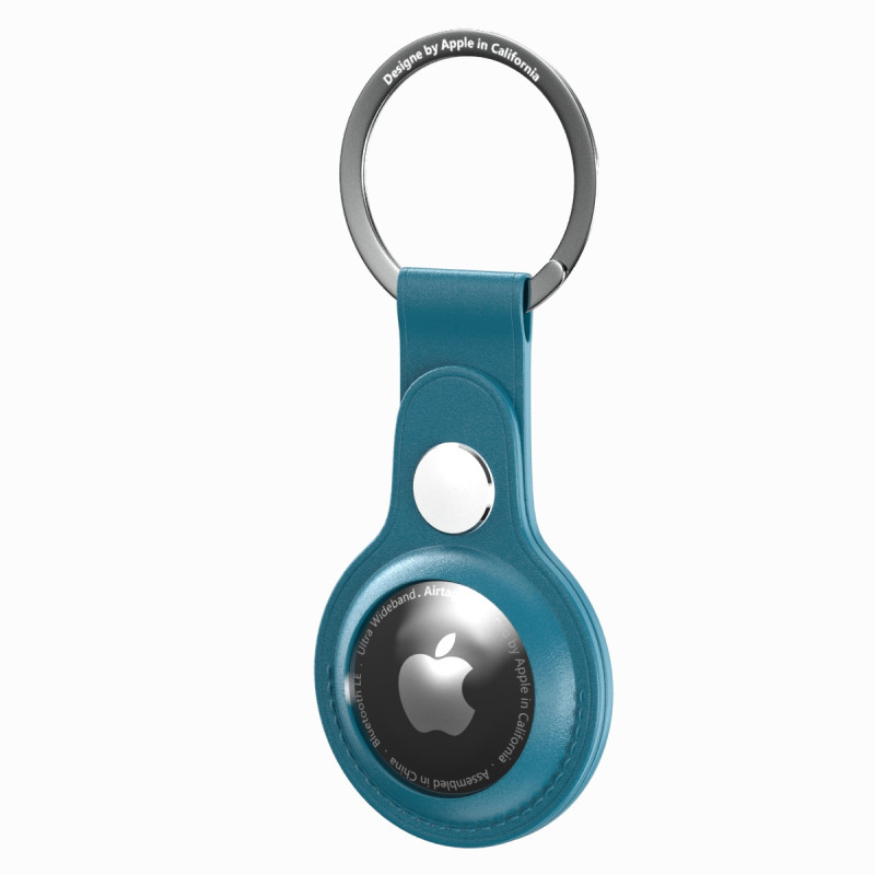 Apple AirTag Leather Key Ring Blue 3D-Modell .c4d .max .obj .3ds .fbx .stl .blend 