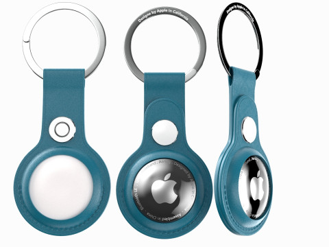 Apple AirTag Leather Key Ring Blue 3D-Modell