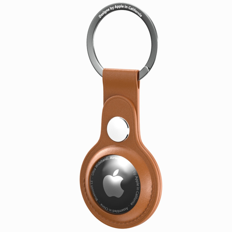 Apple AirTag Leather Key Ring Brown Modelo 3D .c4d .max .obj .3ds .fbx .stl .blend 