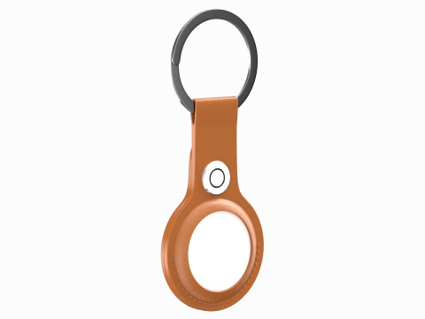 Apple AirTag Leather Key Ring Brown Modelo 3D