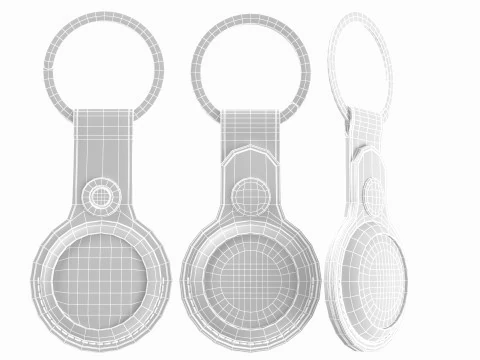 Apple AirTag Leather Key Ring Collection 3D Model