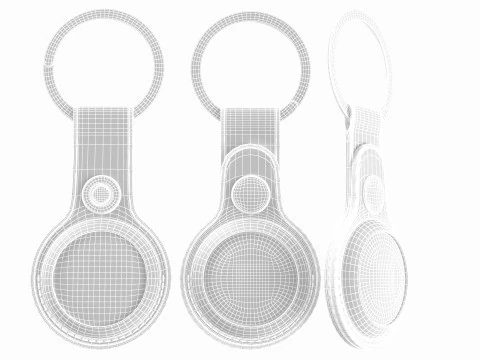 Apple AirTag Leather Key Ring Collection 3D Model