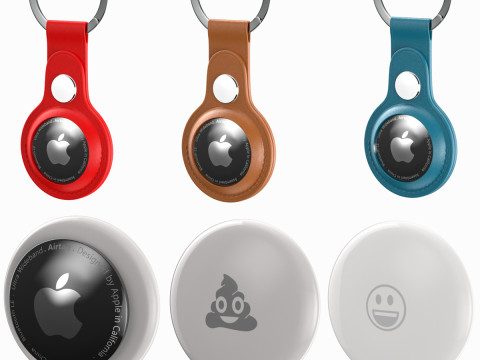 Apple AirTag And Apple AirTag Leather Key Ring Collection 3D Model