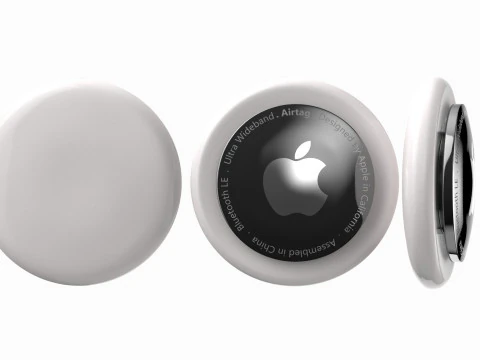 Apple AirTag And Apple AirTag Leather Key Ring Collection 3D Model