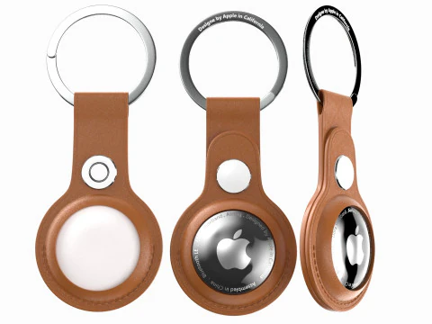 Apple AirTag And Apple AirTag Leather Key Ring Collection 3D Model