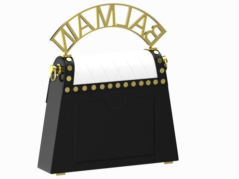 Balmain B Buzz Dynasty Small Bag Black White 3D Model