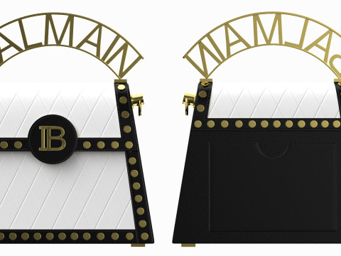 Balmain B Buzz Dynasty Small Bag Black White 3D Model
