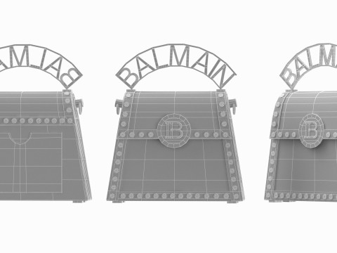 Balmain B Buzz Dynasty Small Bag Black White 3D Model
