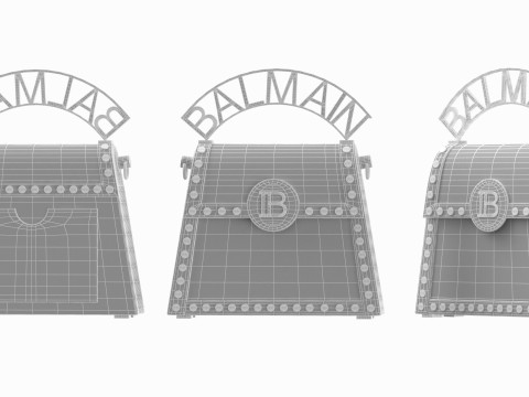 Balmain B Buzz Dynasty Small Bag Black White 3D Model