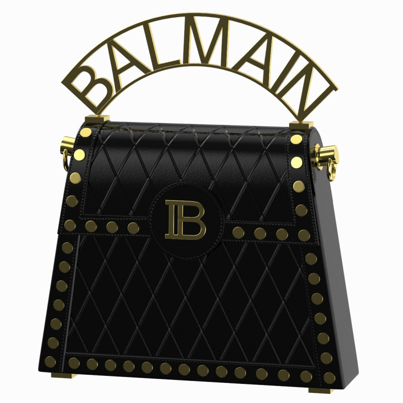 Balmain B Buzz Dynasty Small Bag Black 3D Model .c4d .max .obj .3ds .fbx .stl .blend 