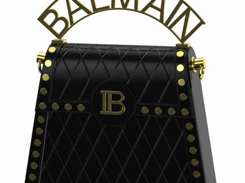 Mała torba Balmain B Buzz Dynasty w kolorze czarnym Model 3D