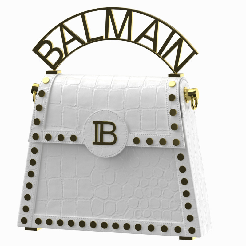Balmain B Buzz Dynasty Small Bag White Crocodile Modelo 3D .c4d .max .obj .3ds .fbx .stl .blend 