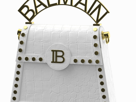 Balmain B Buzz Dynasty Small Bag White Crocodile 3D 모델