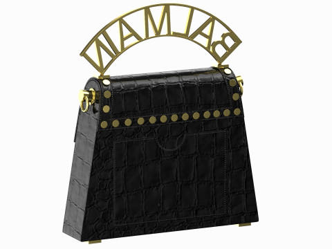 Balmain B Buzz Dynasty Small Bag Black Crocodile 3D Модель