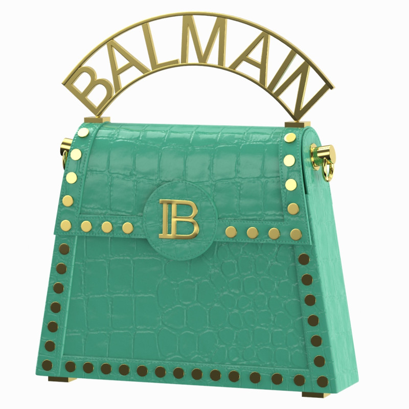Balmain B Buzz Dynasty Small Bag Green Crocodile Model 3D .c4d .max .obj .3ds .fbx .stl .blend 