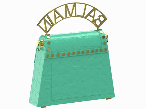 Balmain B Buzz Dynasty Small Bag Green Crocodile Model 3D