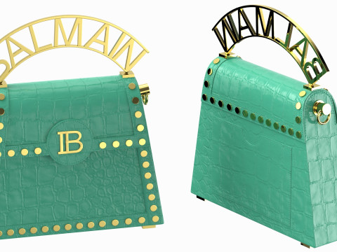 Balmain B Buzz Dynasty Small Bag Green Crocodile Model 3D