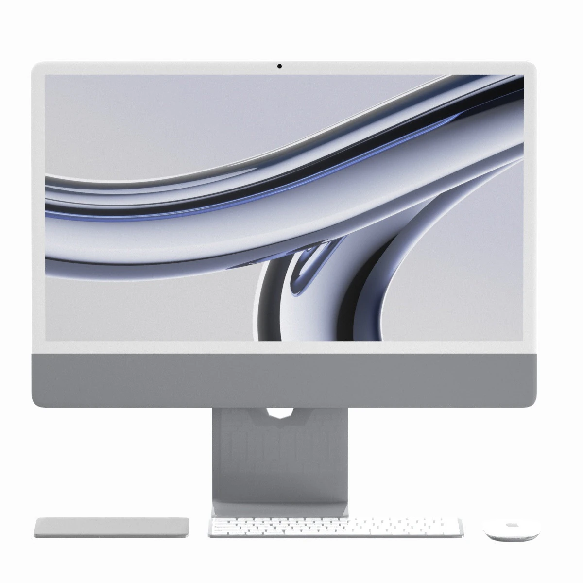 Apple iMac 2023 Silver 3D Model .c4d .max .obj .3ds .fbx .stl .blend