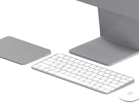 Apple iMac 2023 Silver Model 3D