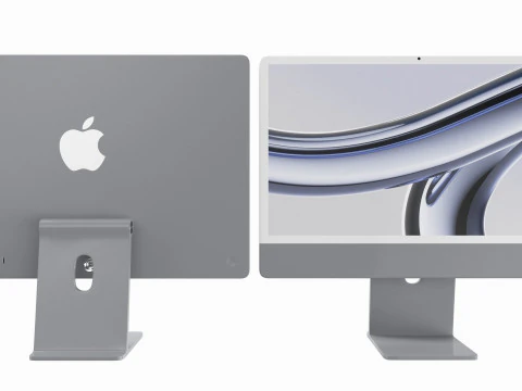 Apple iMac 2023 Silver 3D Model