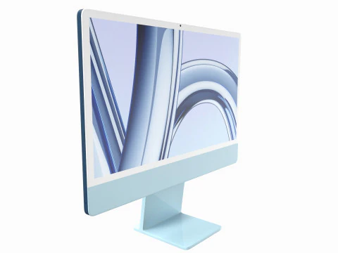 Apple iMac 2023 Blue 3D Model