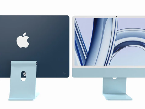 Apple iMac 2023 Blue 3D Model