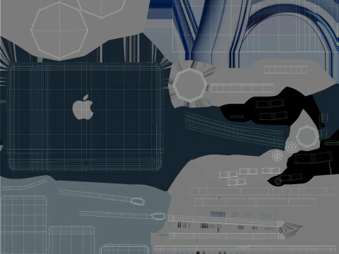 Apple iMac 2023 Blue 3D Model