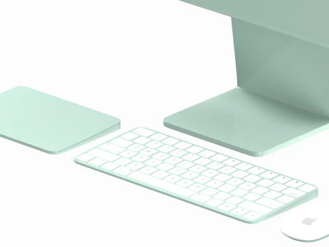 Apple iMac 2023 Green 3D Model