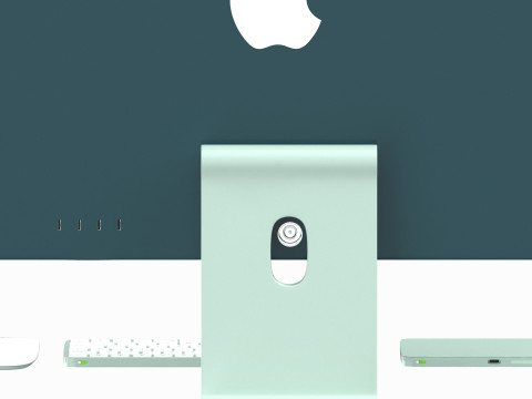 Apple iMac 2023 Green 3D Model