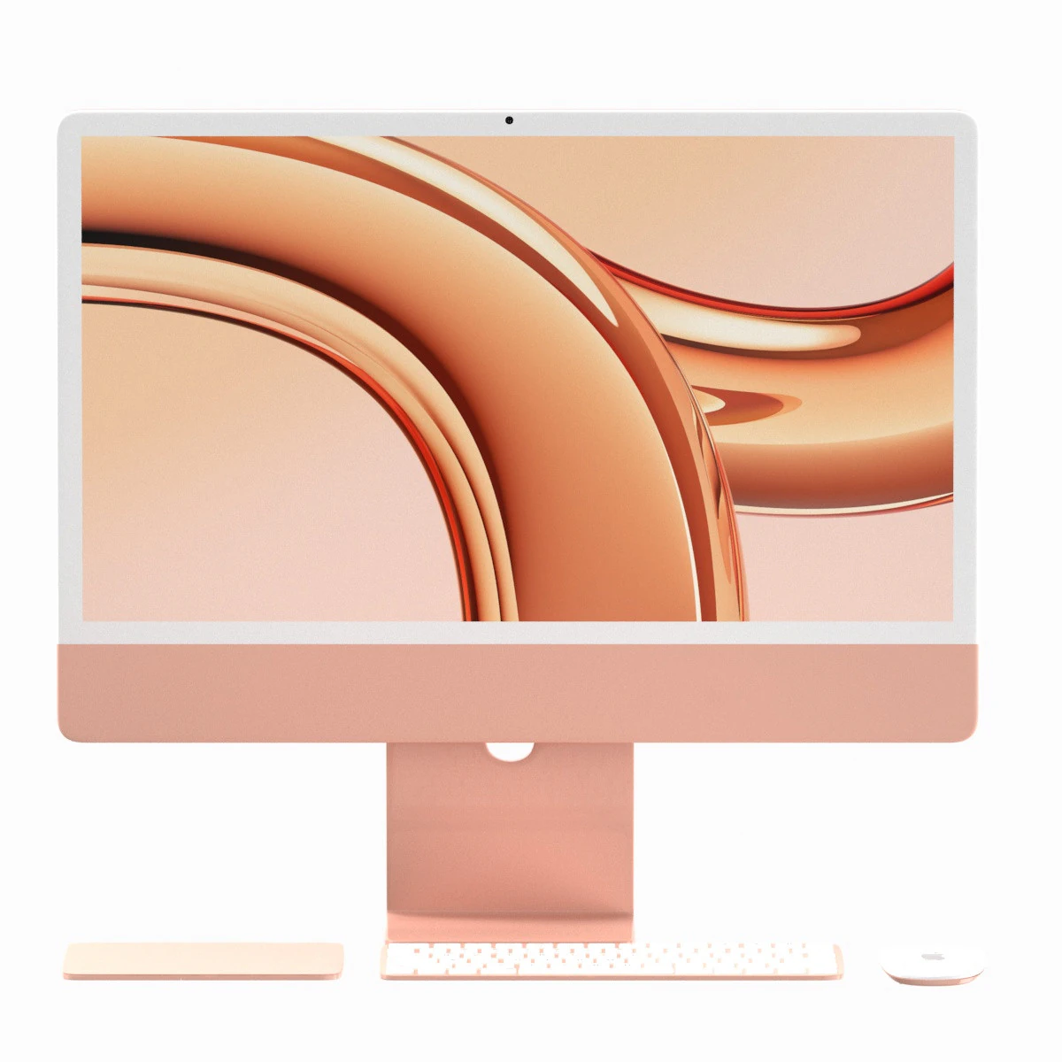 Apple iMac 2023 Orange 3D Model .c4d .max .obj .3ds .fbx .stl .blend 