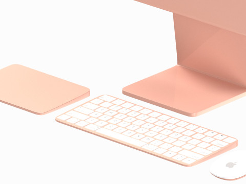 Apple iMac 2023 Orange 3Dモデル