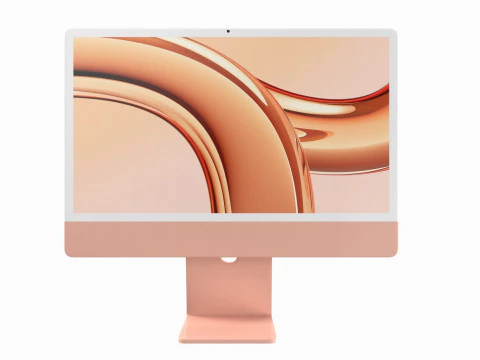 Apple iMac 2023 Orange 3D Model