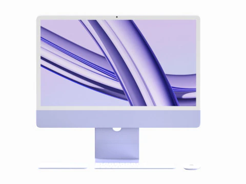 Apple iMac 2023 Purple 3D Model