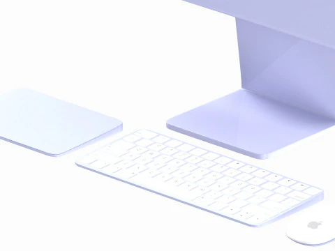 Apple iMac 2023 Purple 3D Model
